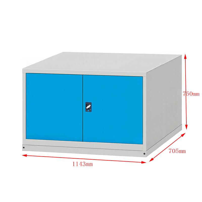 Lockable Double Door Tool Cabinet - Heavy-Duty Steel, 100KG Shelf, Blue 7