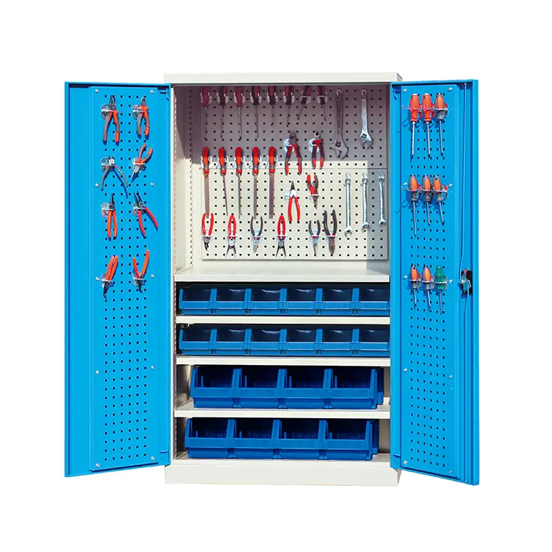 E1360151-H180K BAGONG STYLE MULTIFUNCTIONAL MULTI SHARVES STEEL STORAGE Cabinets Para sa Workshop 1
