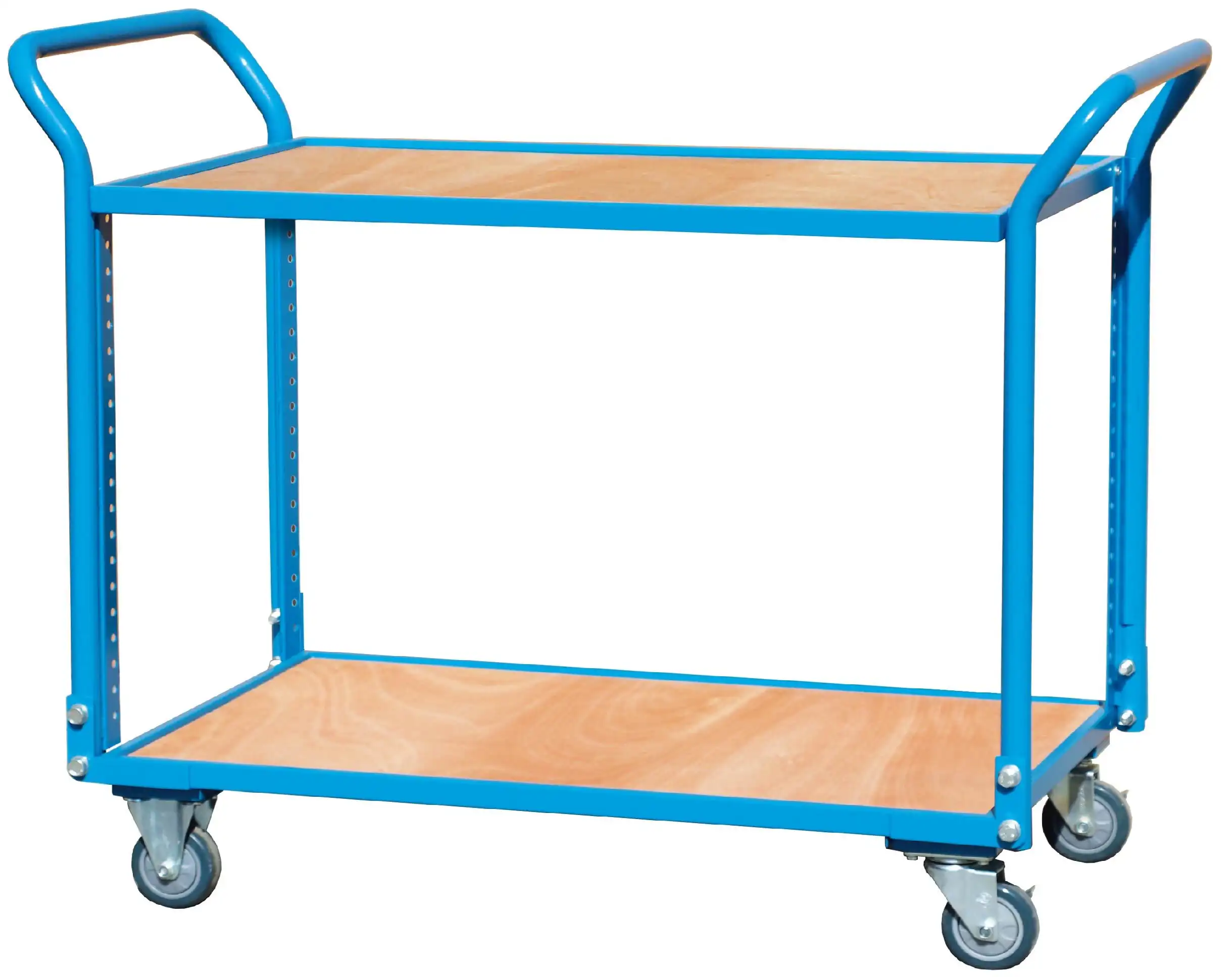 E312028 Metal Steel Tool Cart&amp;Ang troli portable 2-layer handcart na may 4 pulgada na gulong 1