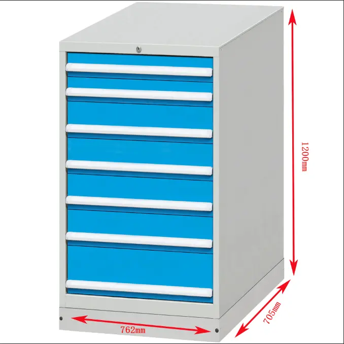 Heavy-Duty 7-Drawer Steel Tool Cabinet - RAL5012 Powder Coated 2