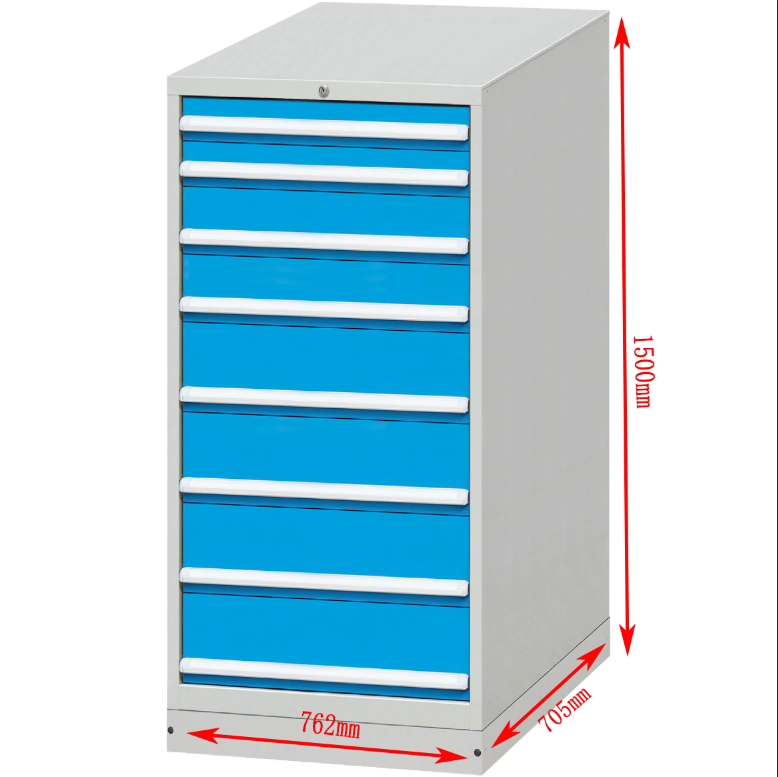 E100851-8B   Hot Sale Durable Cold Rolled Steel Plate Tool Box Cabinet Gray And Blue Metal Storage Tool Cabinet 8