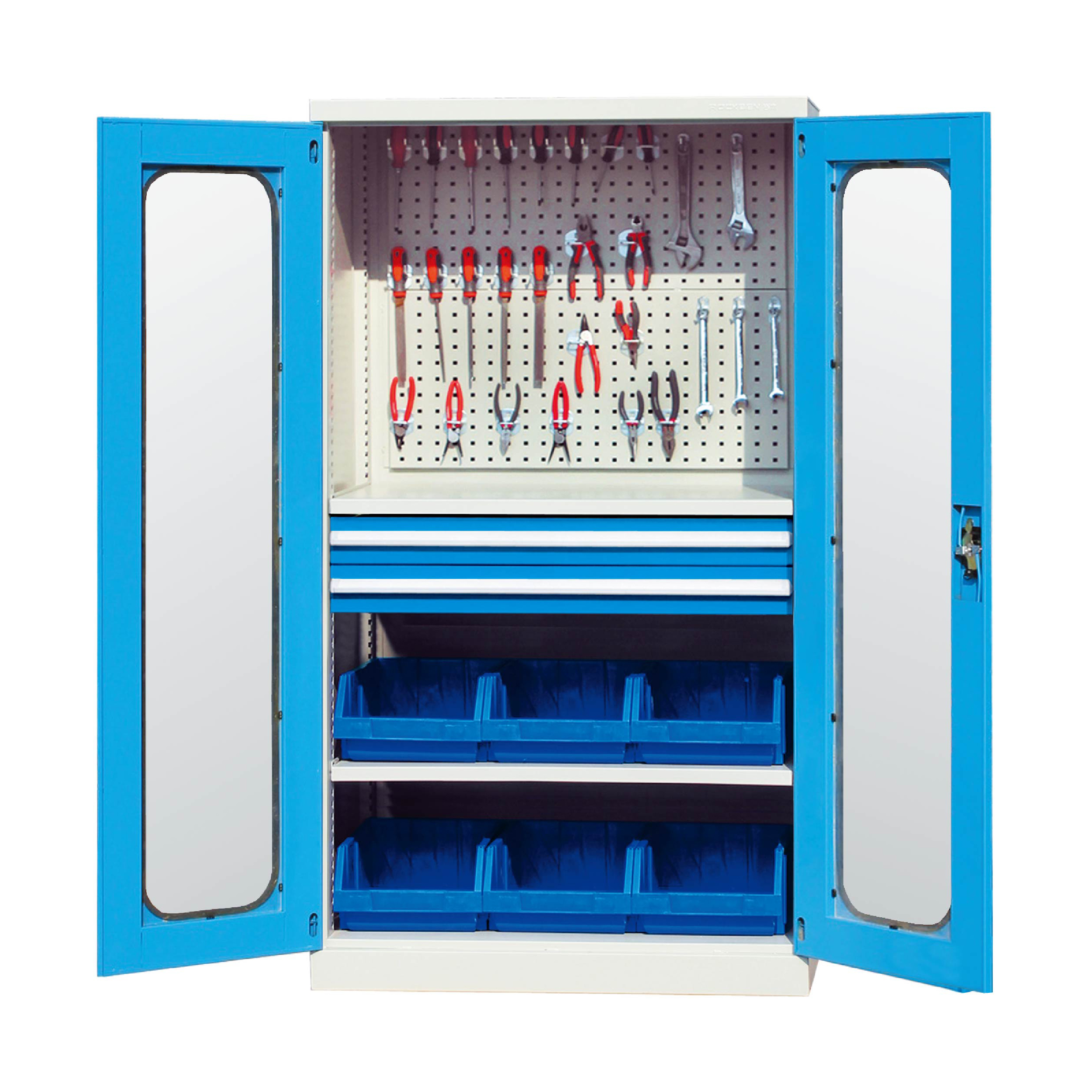E136030-H180G Special Design Customized Factory Price Heavy Duty Storage Tool Chest Cabinet with Mirror frame door 8