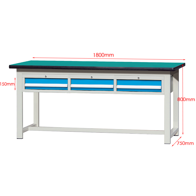 E222312-10   Frame Made Workshop Work With 3 Drawers Heavy Duty Workbench Table Industrial Workbench 7