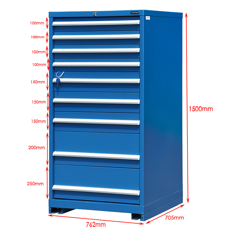 E100853-9B-B storage drawers cabinet tool cabinet High quality Factory customized 9 drawers metal steel 8