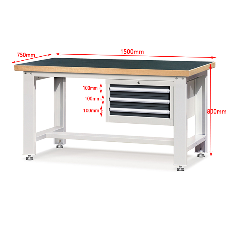 Quality E220201-18 workbench work table for workshop garage three drawers metal steel Manufacturer | ROCKBEN 8