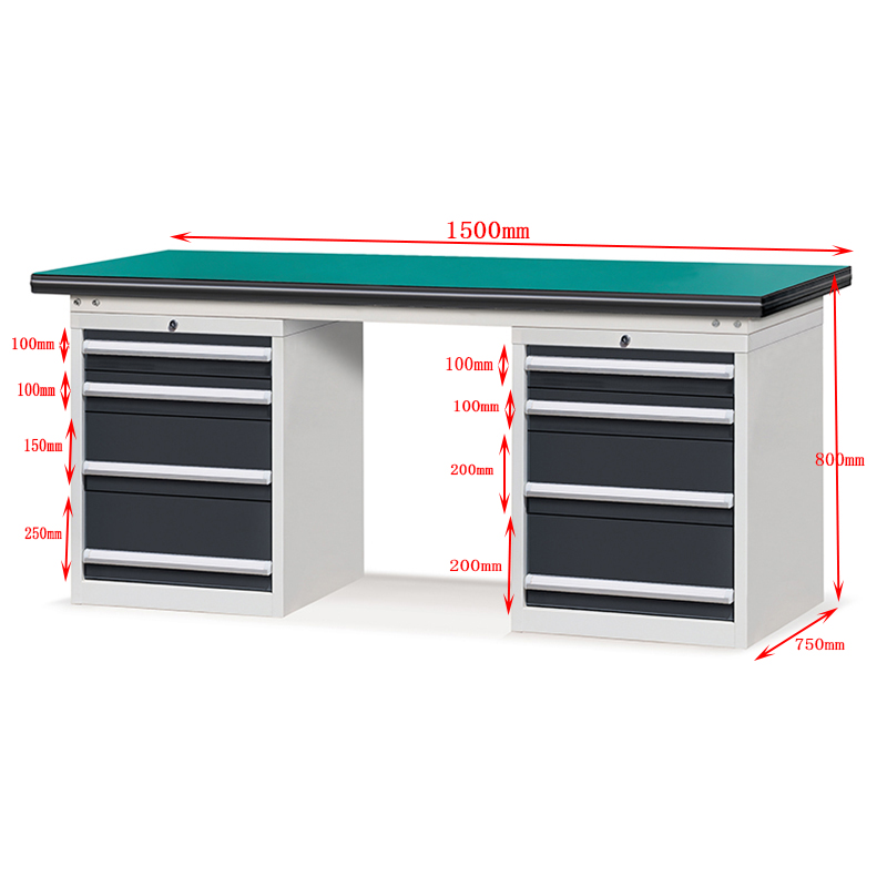 Quality E210231-15 heavy duty steel workbench 8 drawers lockable Manufacturer | ROCKBEN 8