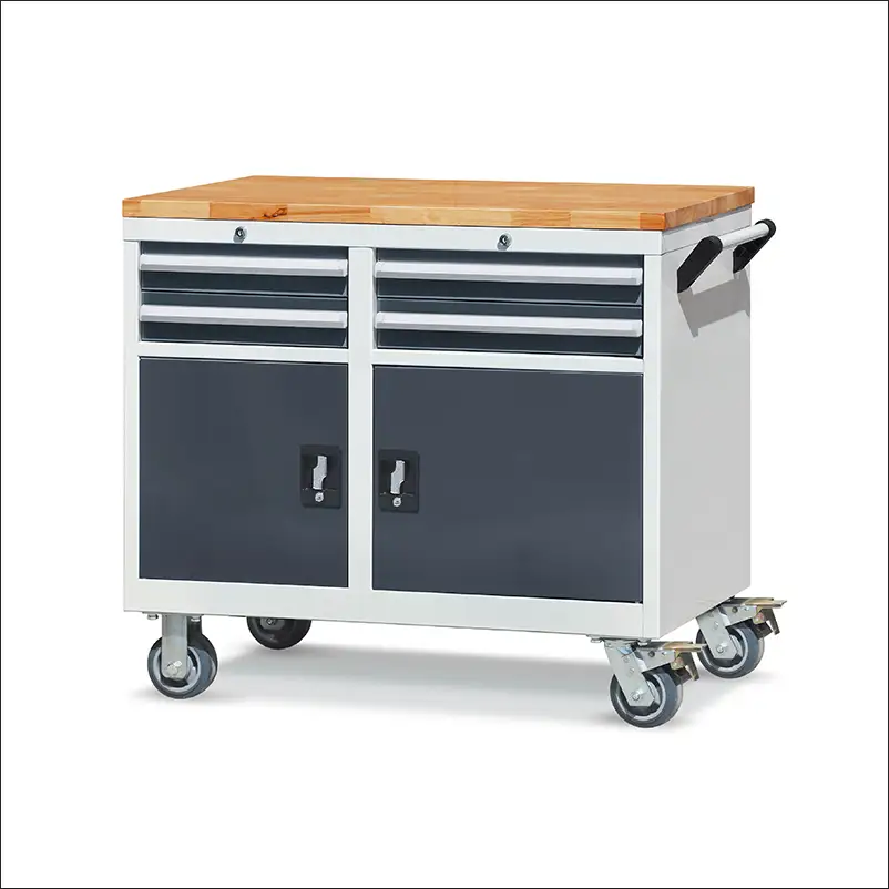 E310117 Rolling Tool Box Cabinet Heavy Duty China Tool Cart 4 Drawer 2 Door Kumbinasyon 1
