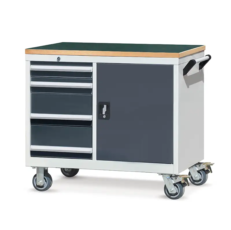E310112 Malakas na Tool Tool Trolley Tool Cart 4 Drawer 1 Door Kumbinasyon ng Tool Trolly 1