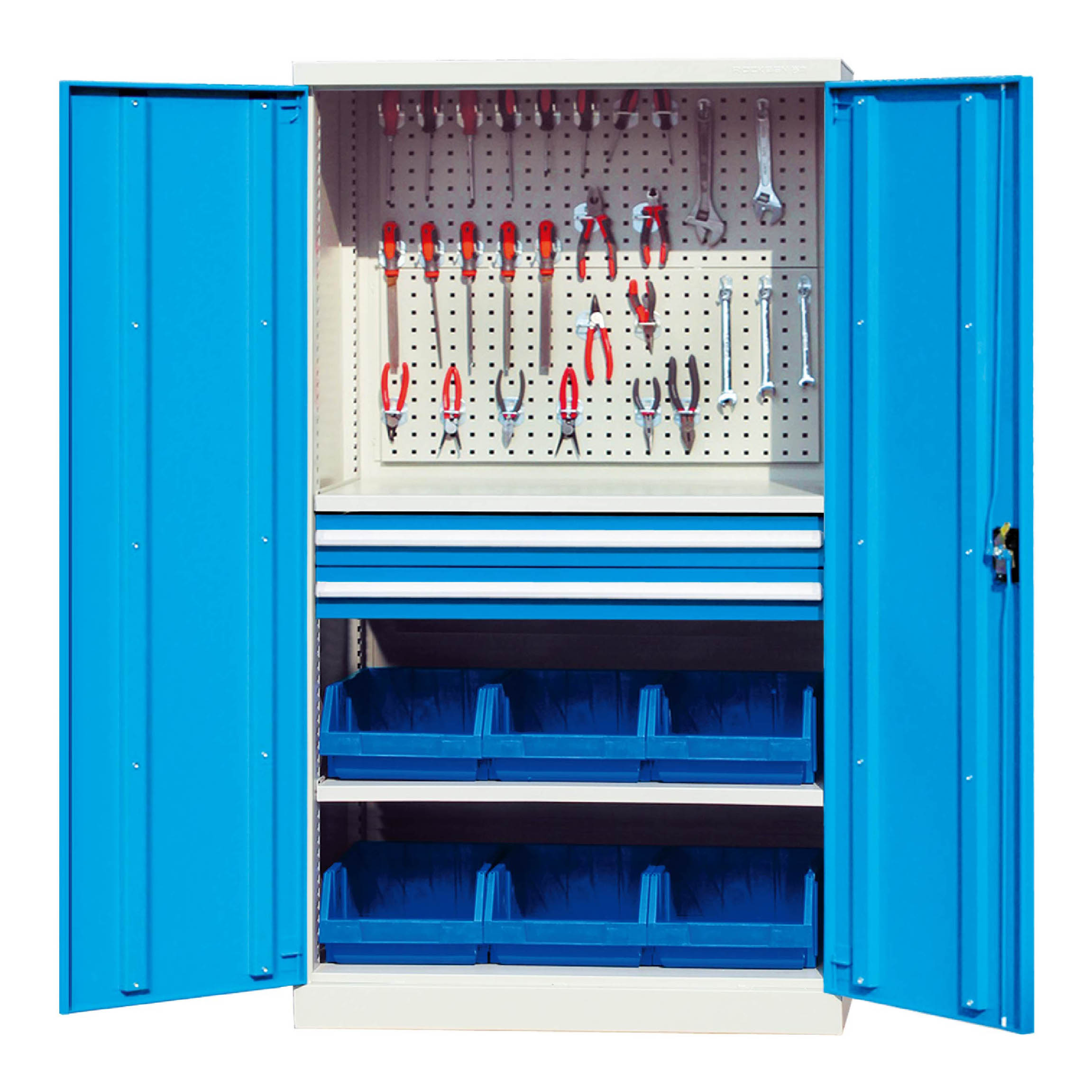 E136030-H180S tool cabinet RAL5012 powder coated finishes multi shelves manufacturers From China | ROCKBEN 9