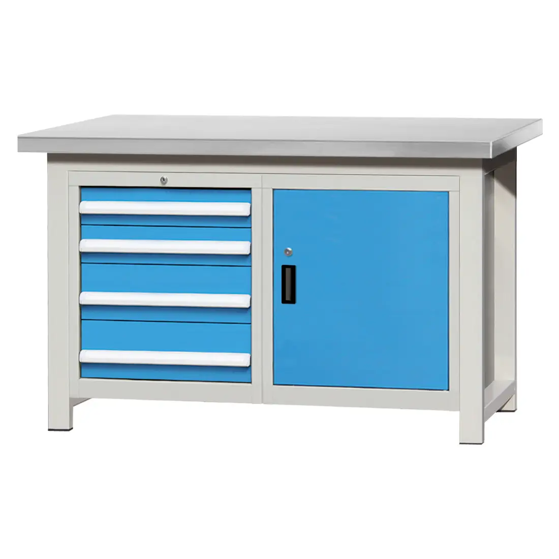 Rockben - Dalawang cabinets na may Residst Heavy Duty Workbench Stainless Metal Workbench Workbench at Workstations 1