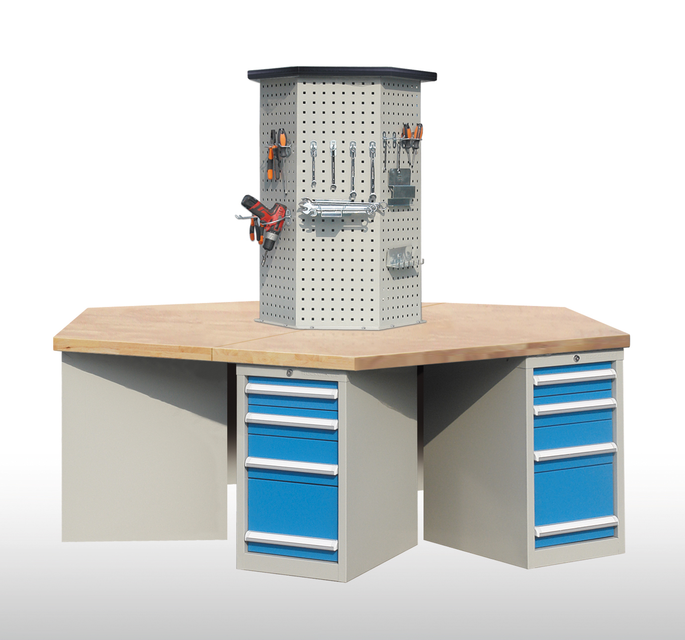 ROCKBEN - Professional Powder coated Metal Workbench Heavy Duty Tool Cabinet Workbench And Workstations 11