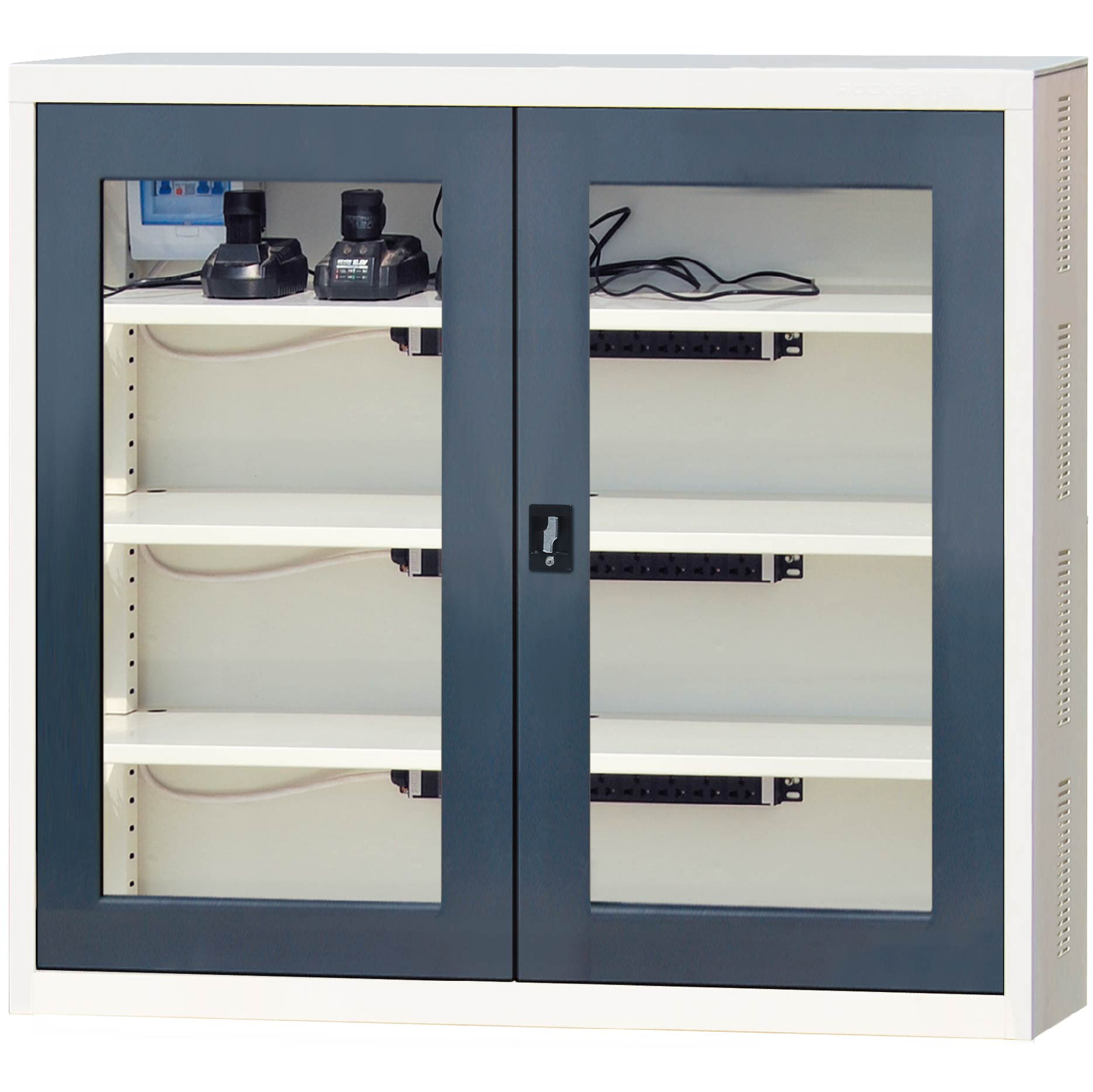 Durable Steel Tool Cabinet with Power Strip – Workbench Manufacturers 10