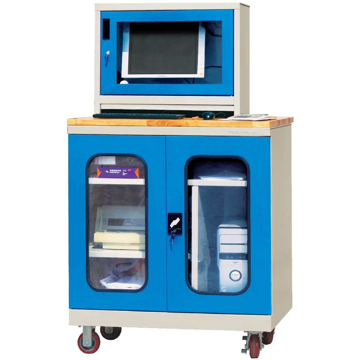 Rockben - E136609 2022 Pabrik kothak gulung tahan lugable kanthi cara kabinet alat mobile lan workstations dada komputer 1