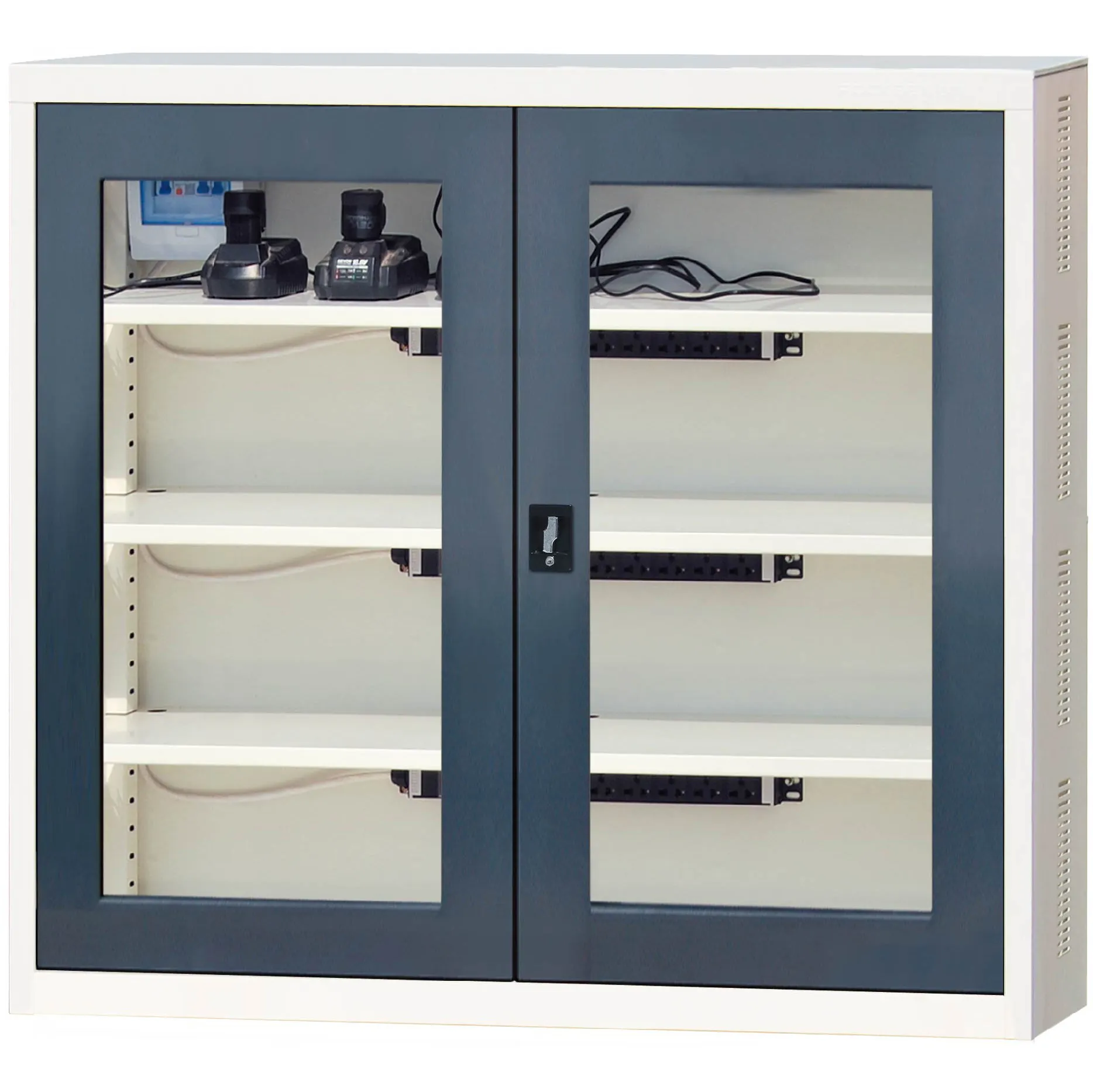 Durable Steel Tool Cabinet with Power Strip – Workbench Manufacturers 6