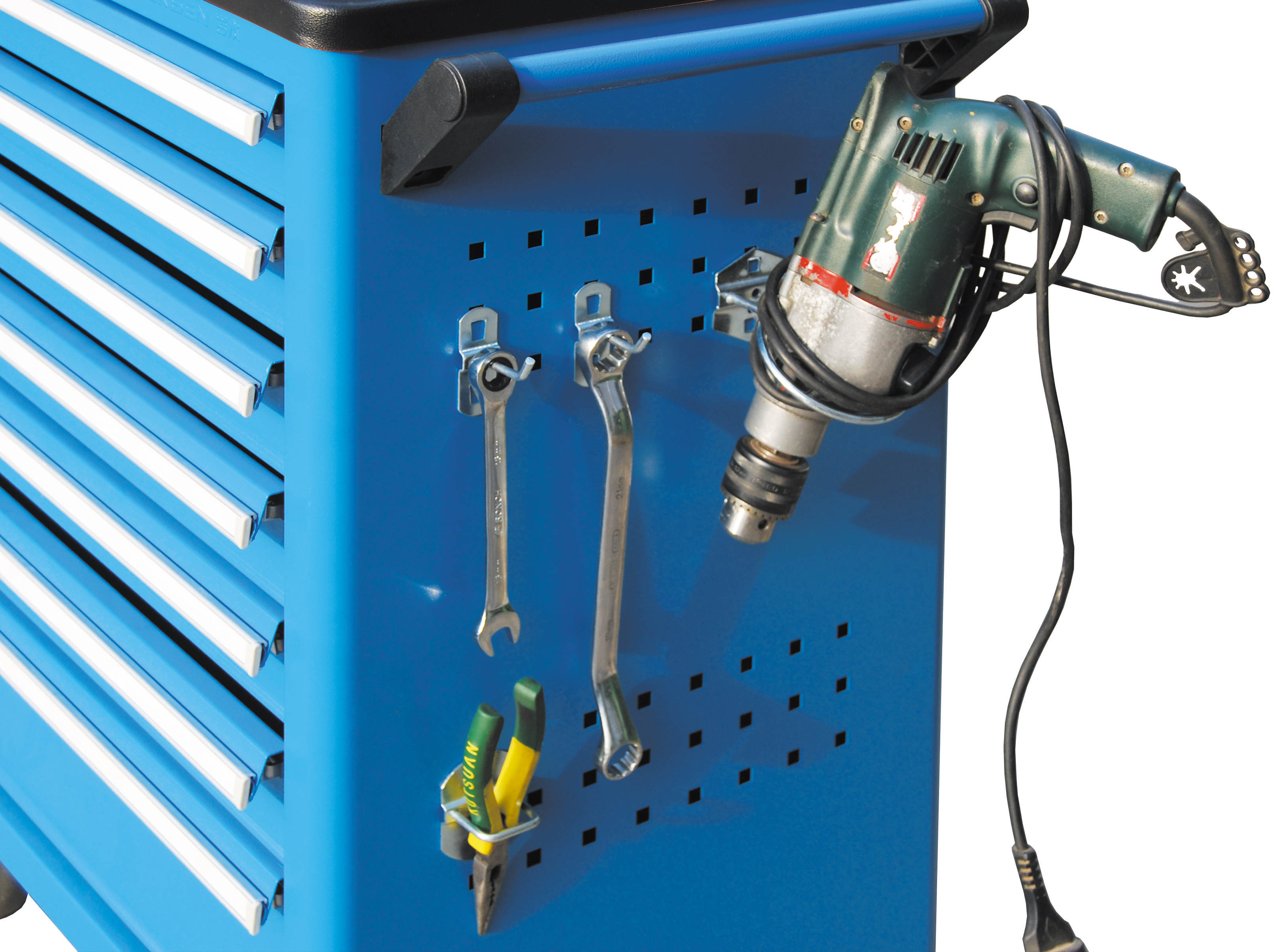 ROCKBEN - Best Selling Metal Drawer Tool Box Roller 4 Wheel Steel Tool Trolley Mobile Cabinet Tool carts and Trolleys 10