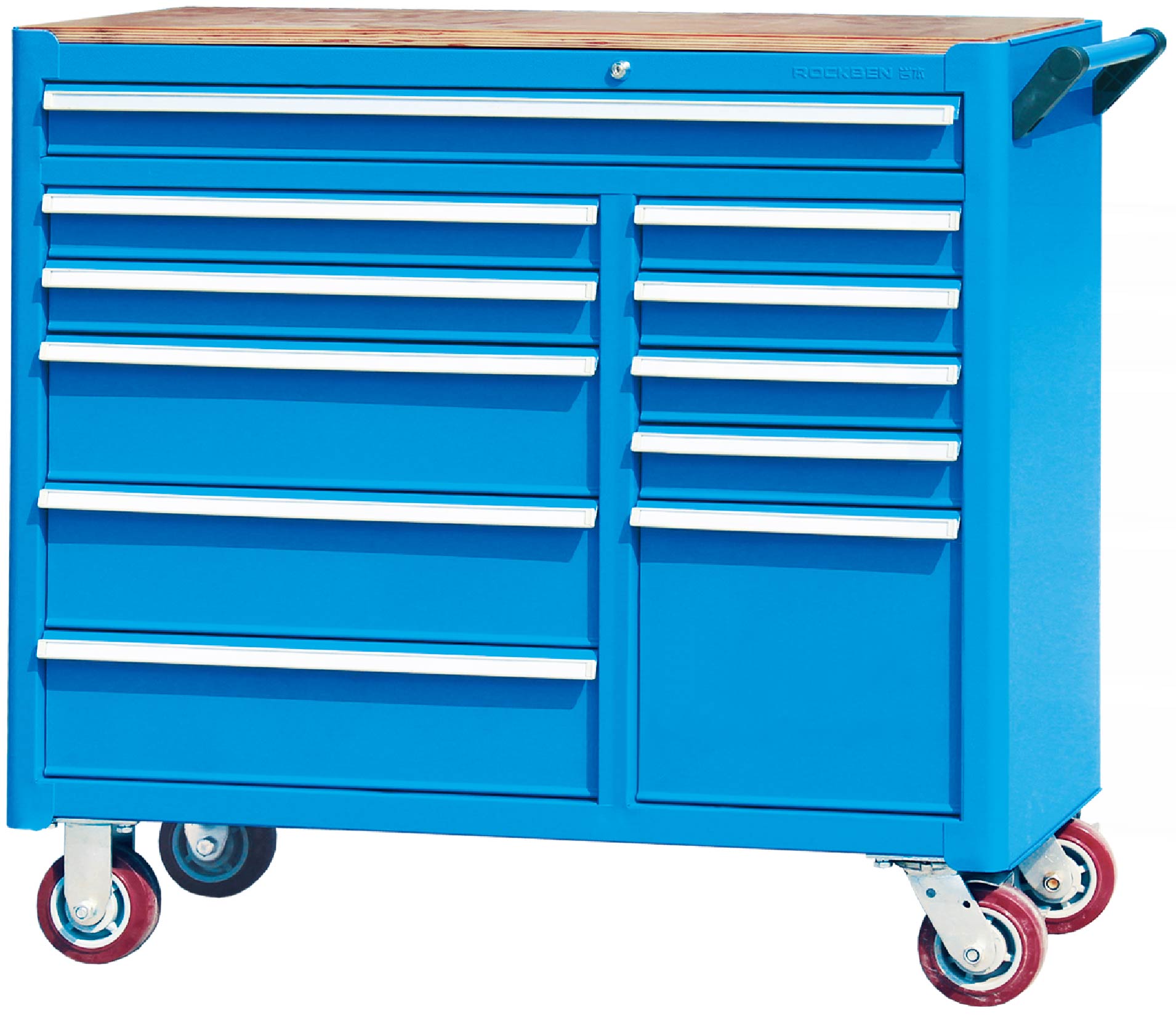 ROCKBEN - Wholesales heavy duty metal drawer cabinet with handle and wheels stainless steel mobile tool box garage trolley tool cart Tool carts and Trolleys 8