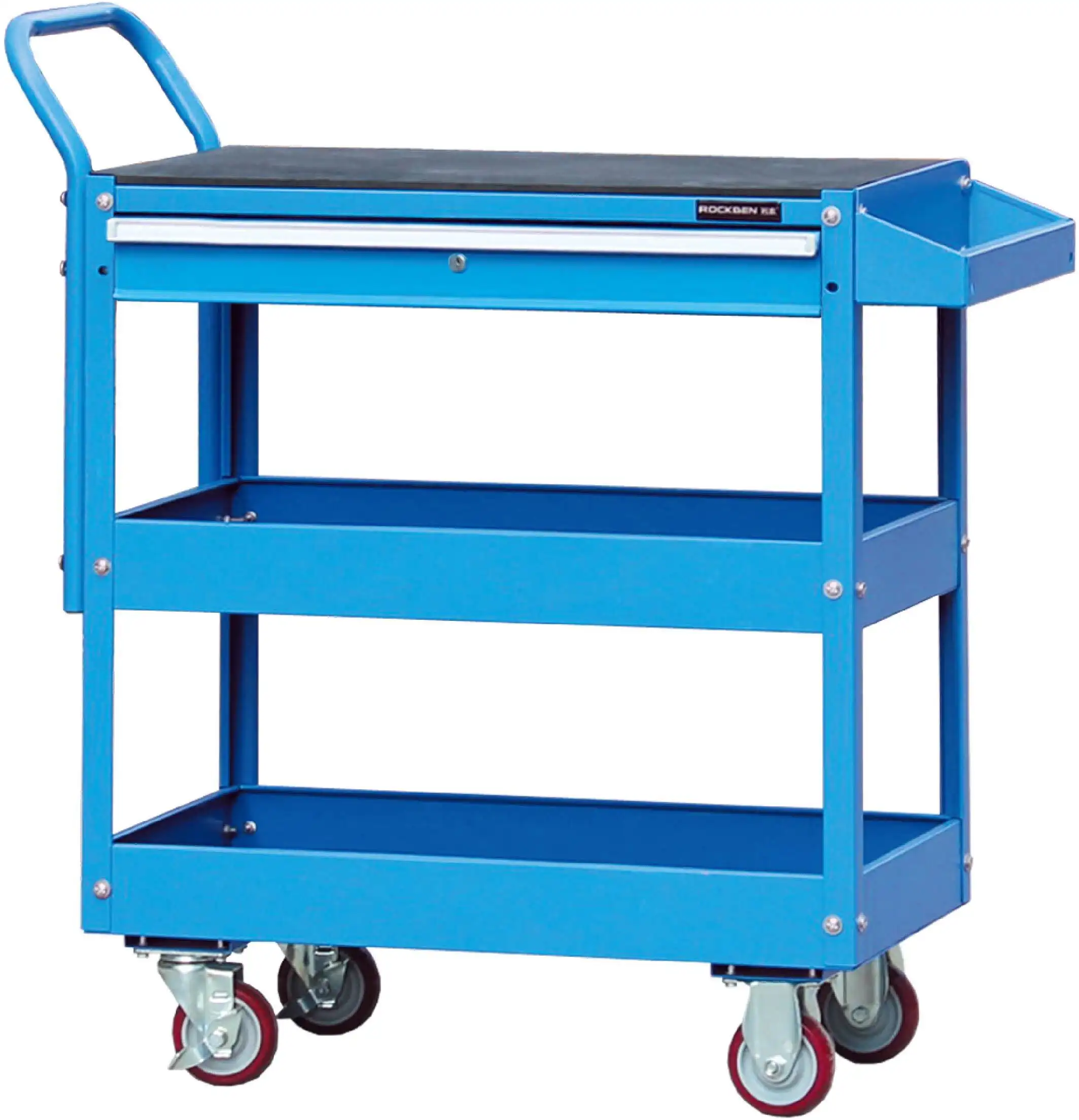Rockben - 3 Tier One Drawer Auto Workshop Steel Tool Cart Tinatanggal na Kamay na Mga tool sa Cart Carts At Trolley 1