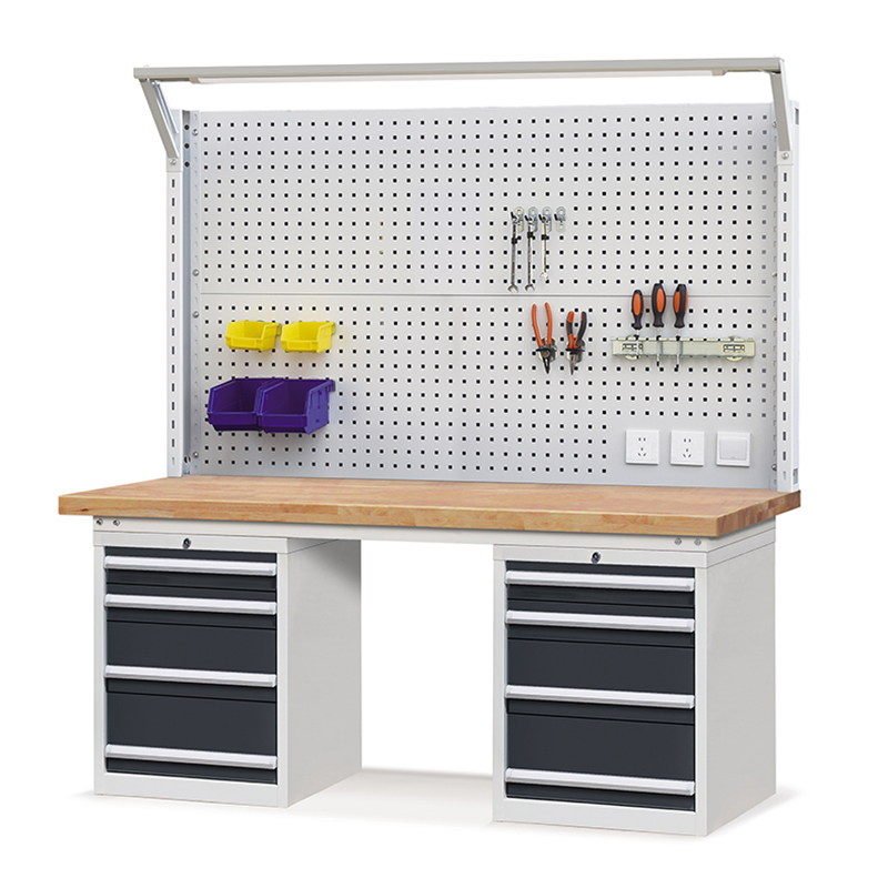 Imeboreshwa E210233-12 4-Drawer Sakafu Baraza la Mawaziri Mango ya Paneli ya Wood Wood Workbench kutoka China | Rockben 3