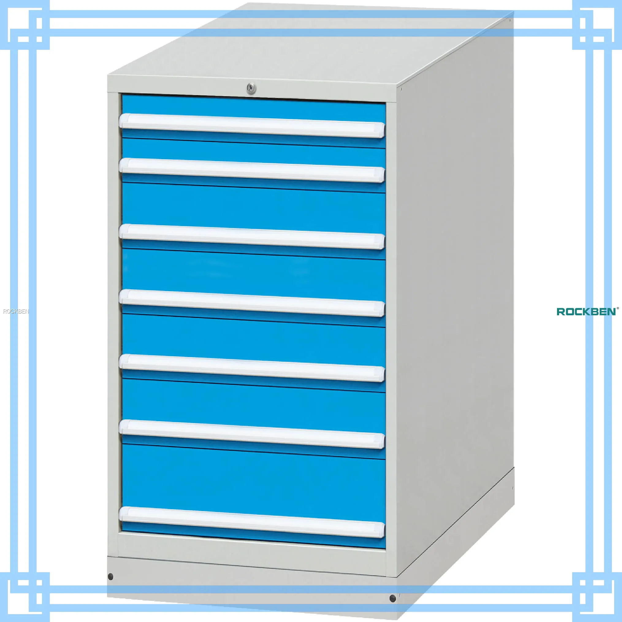 Heavy-Duty 7-Drawer Steel Tool Cabinet - RAL5012 Powder Coated 1
