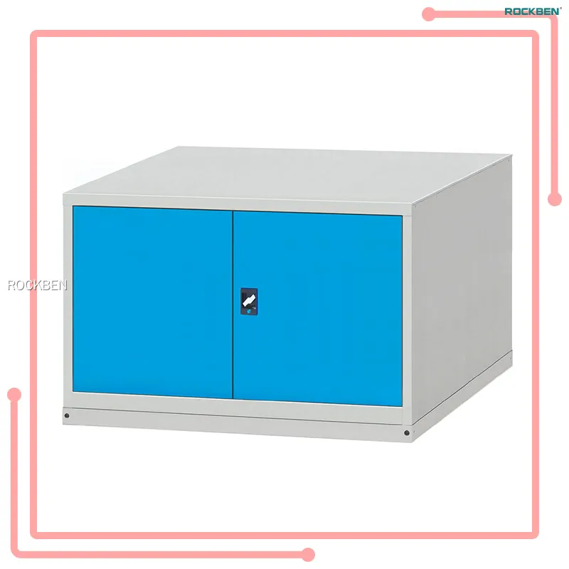 Lockable Double Door Tool Cabinet - Heavy-Duty Steel, 100KG Shelf, Blue 1