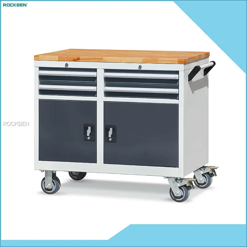 Heavy-Duty Rolling Tool Cart with 4 Drawers and Silent Casters 1