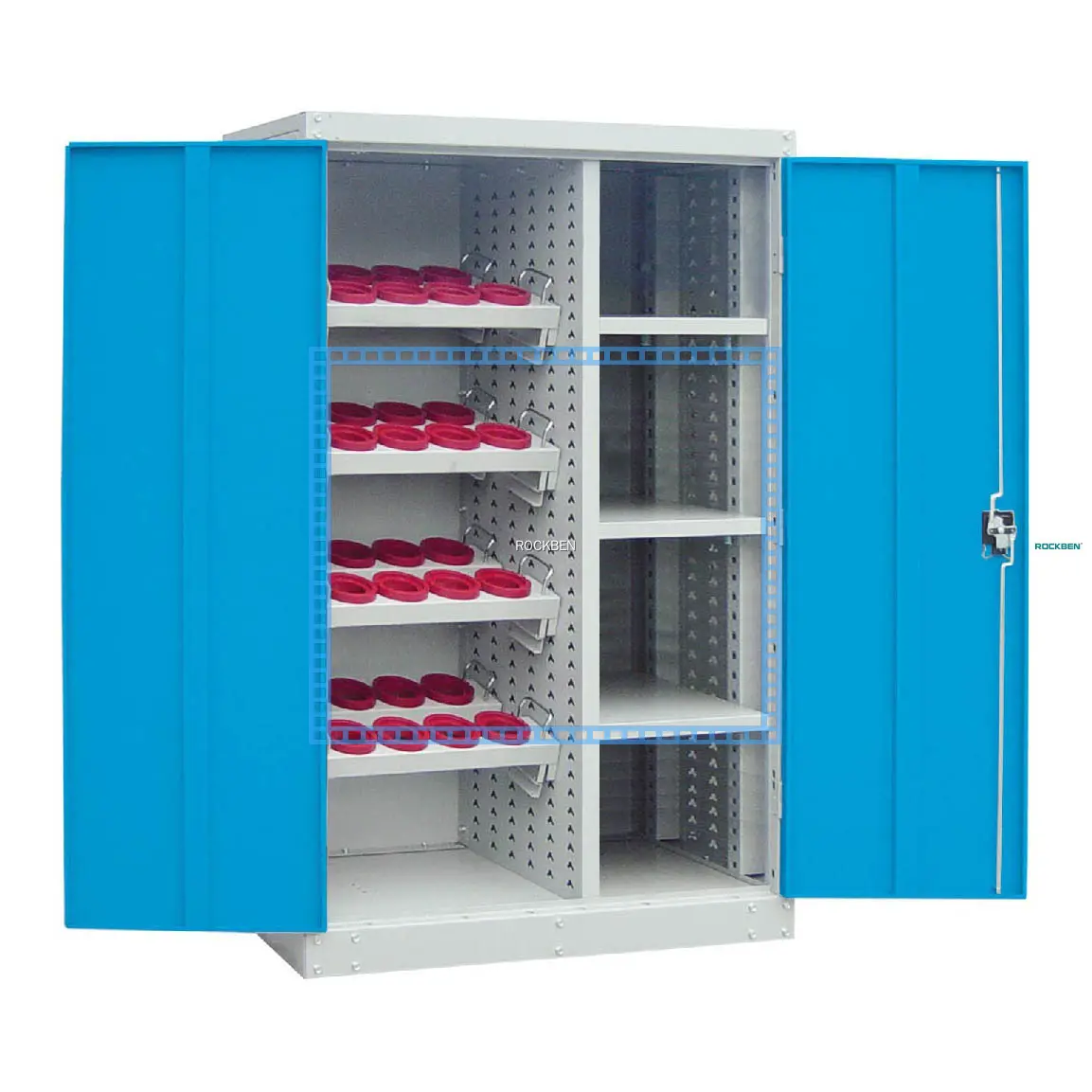Large Capacity 2 Door Metal Tool Cabinet for Workshop or Garage by Rockben 1