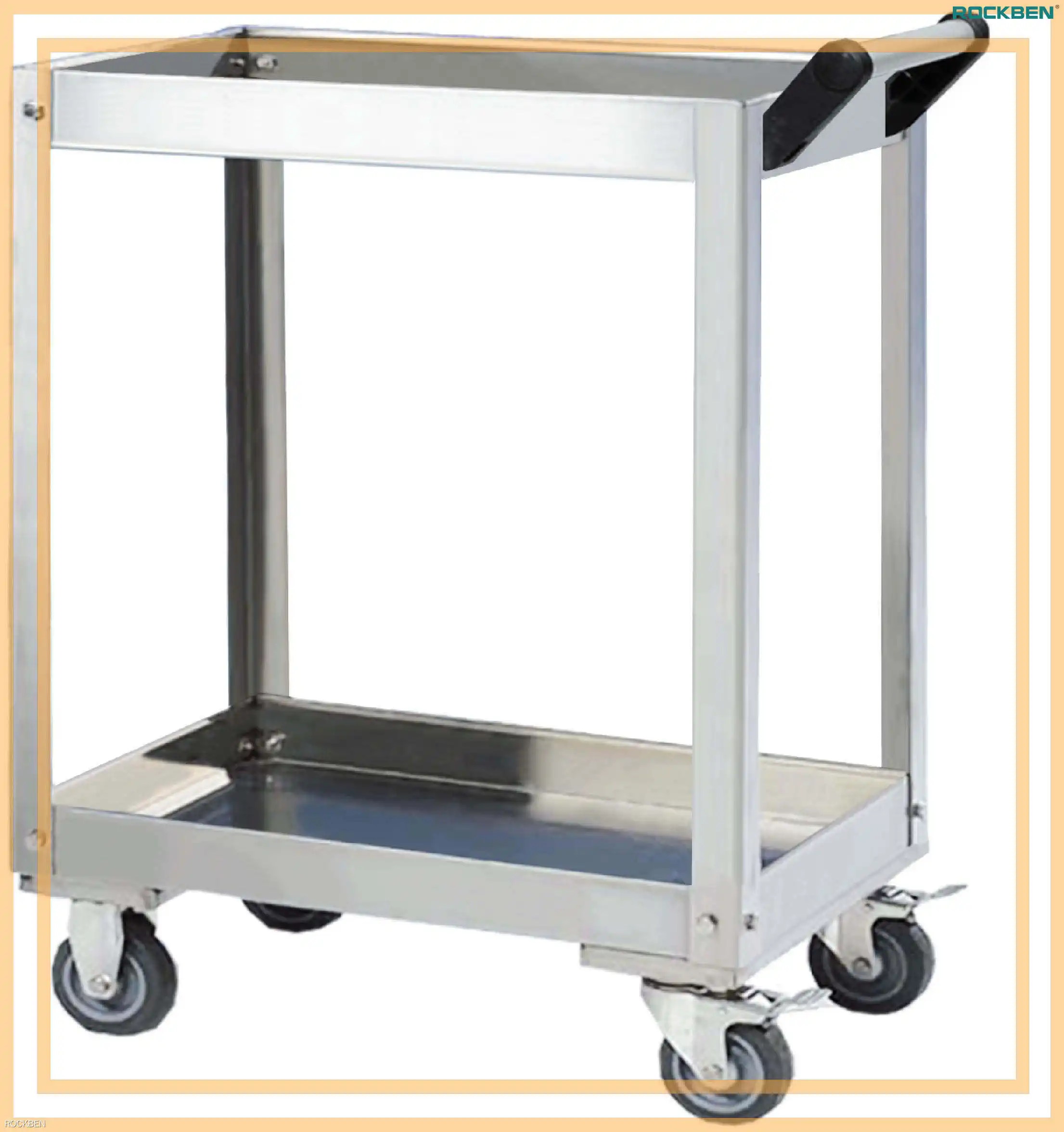Stainless Steel 3 Tier Tool Storage Cart - Lightweight, Durable, Versatile 1