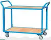 200kg Load Capacity 2-Layer Wood Platform Handcart with 4-Inch Silent Casters 1