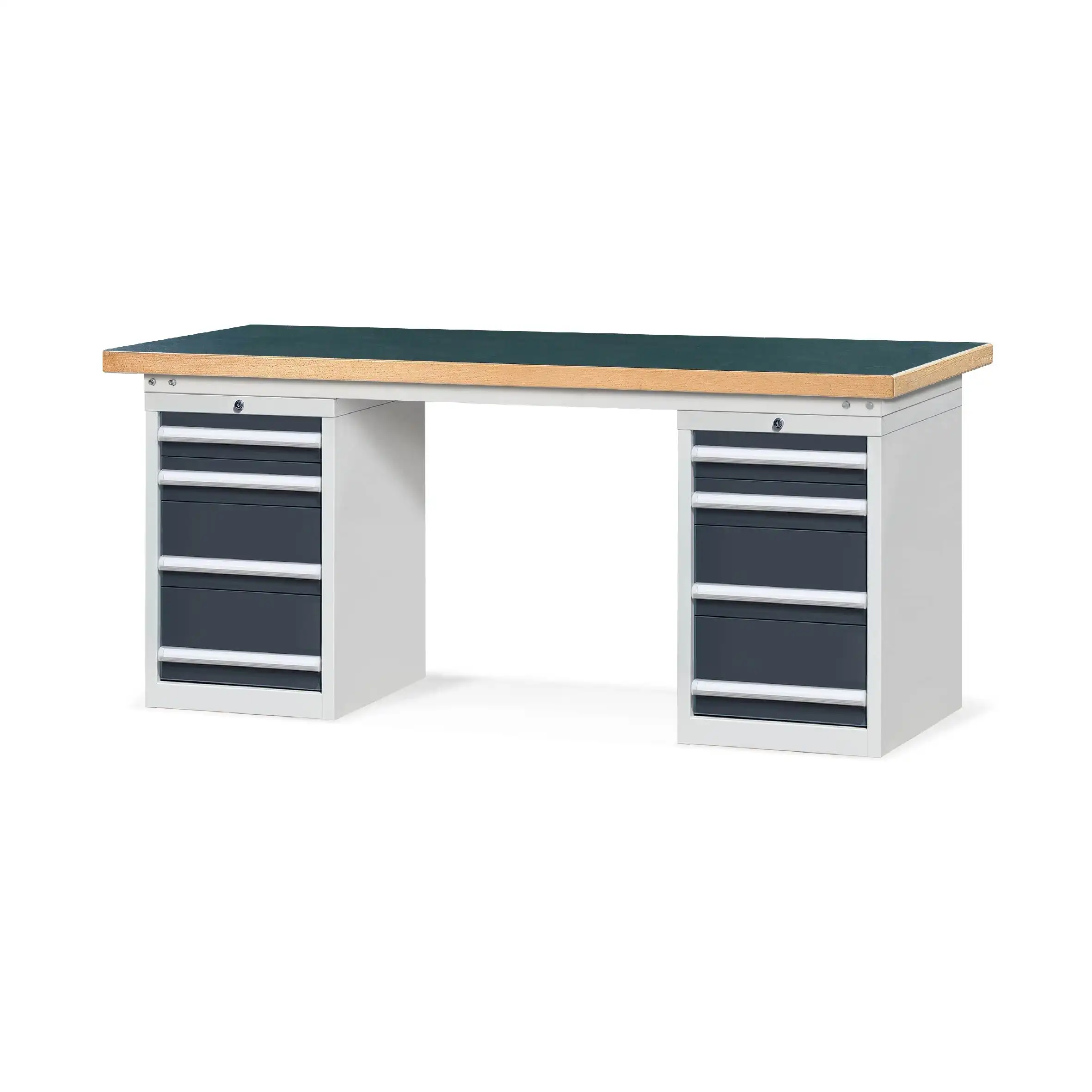Heavy-duty Workbench with Double 4-Drawers Base Cabinet 1