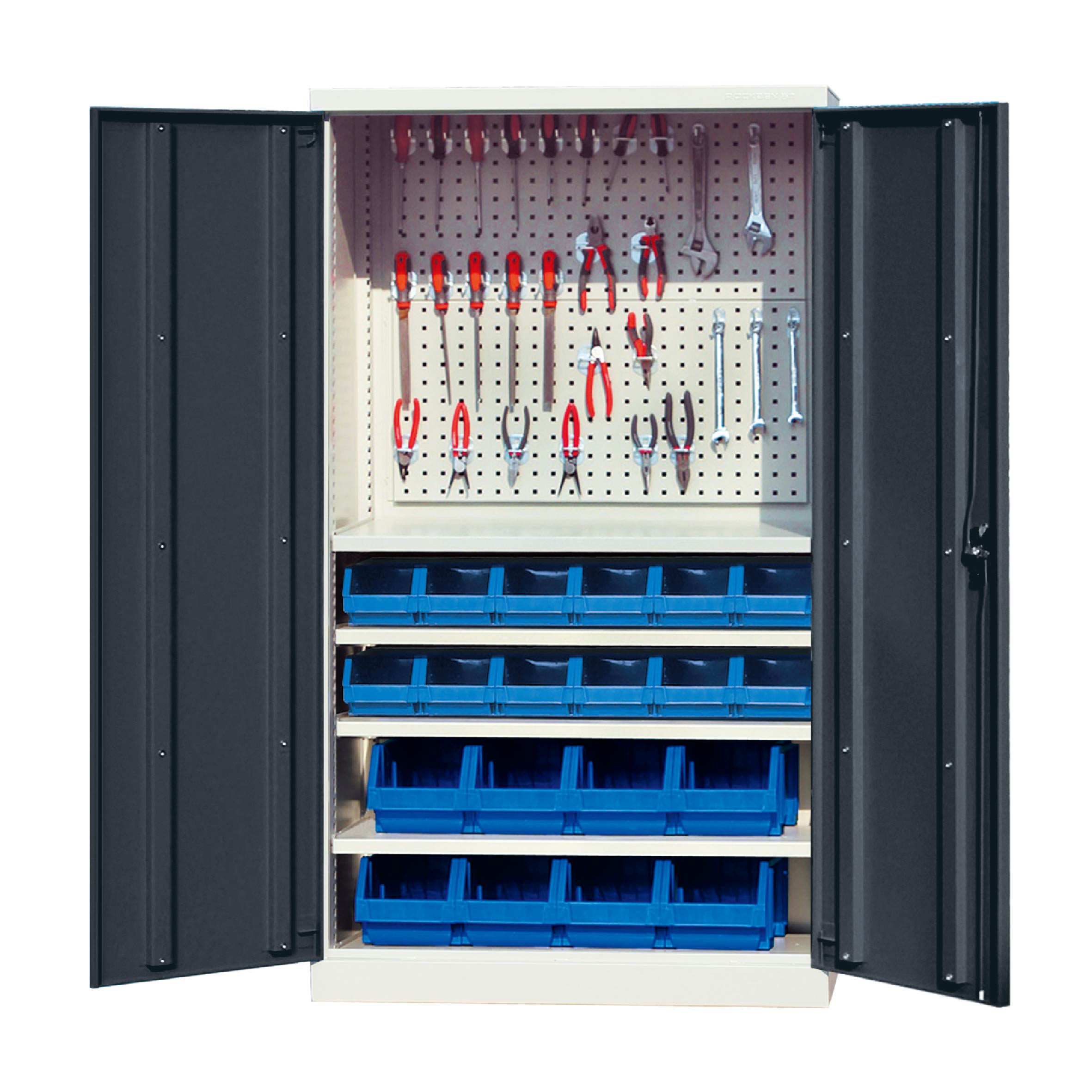 Kabinè depo ak pegboard enteryè 1