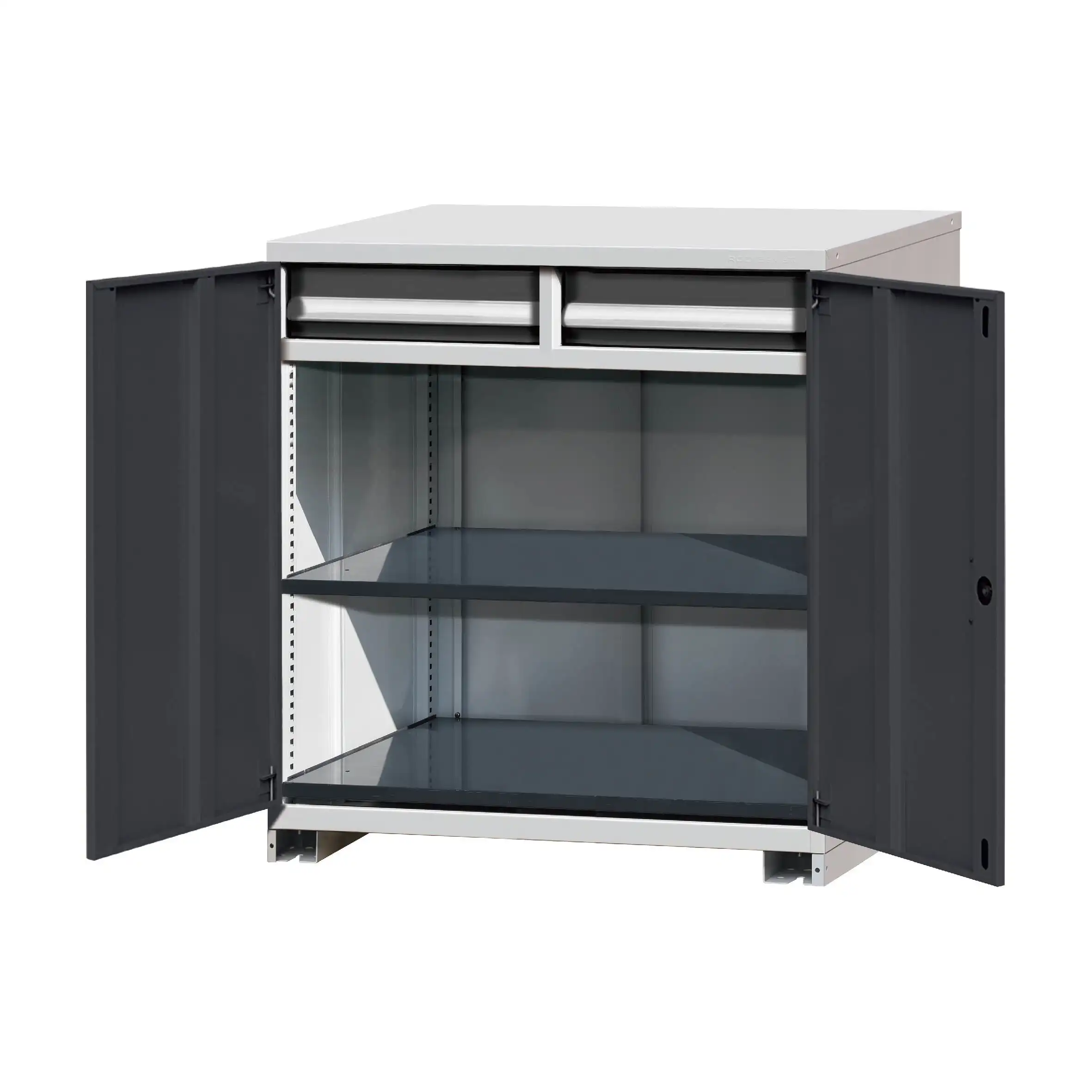 E101216 Modular Shelf Cabinet with 2 Drawers, 39.4''Wx23.6''Dx39.4''H 1
