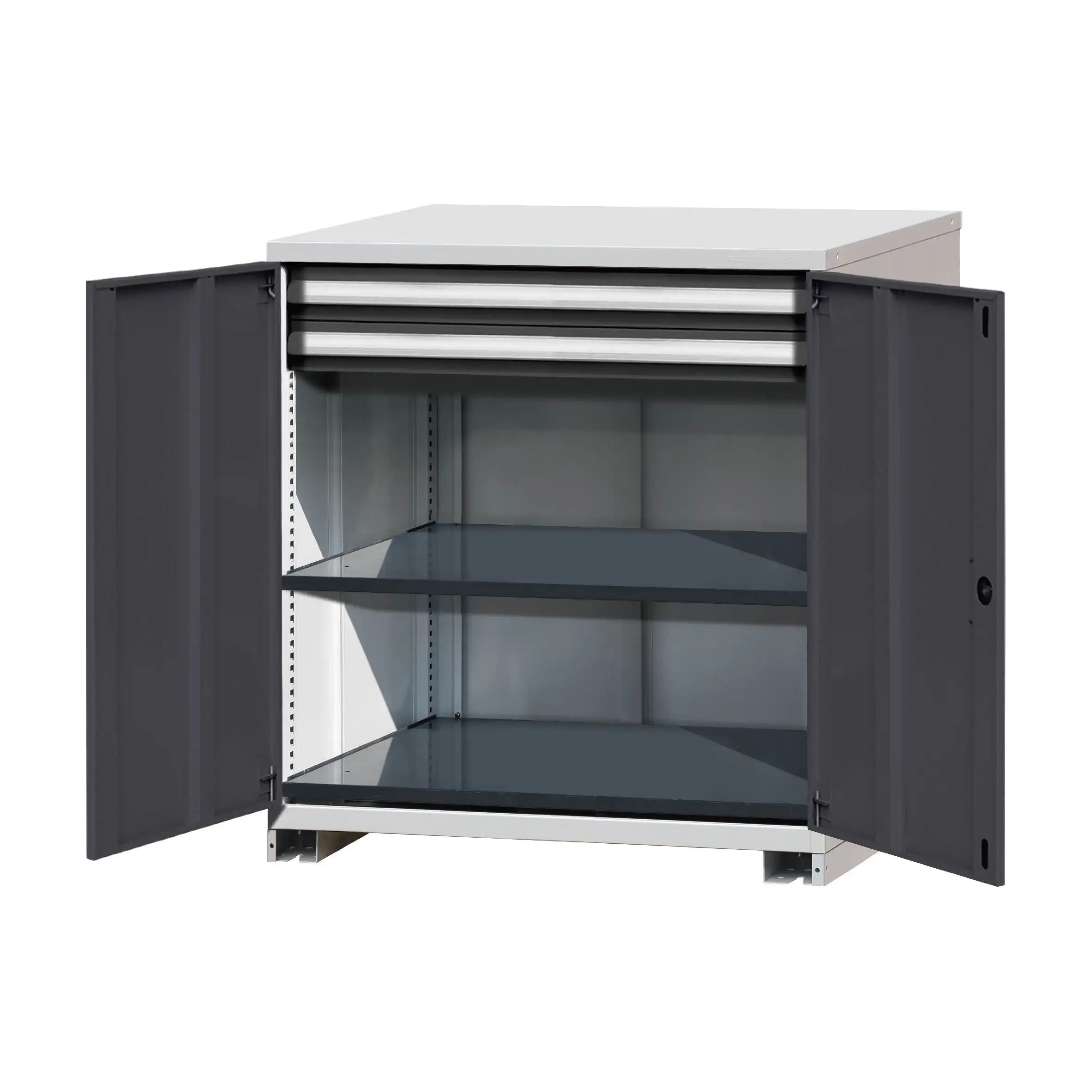 E101206 Modular Shelf Cabinet with 2 Drawers, 39.4''Wx23.6''Dx39.4''H 1