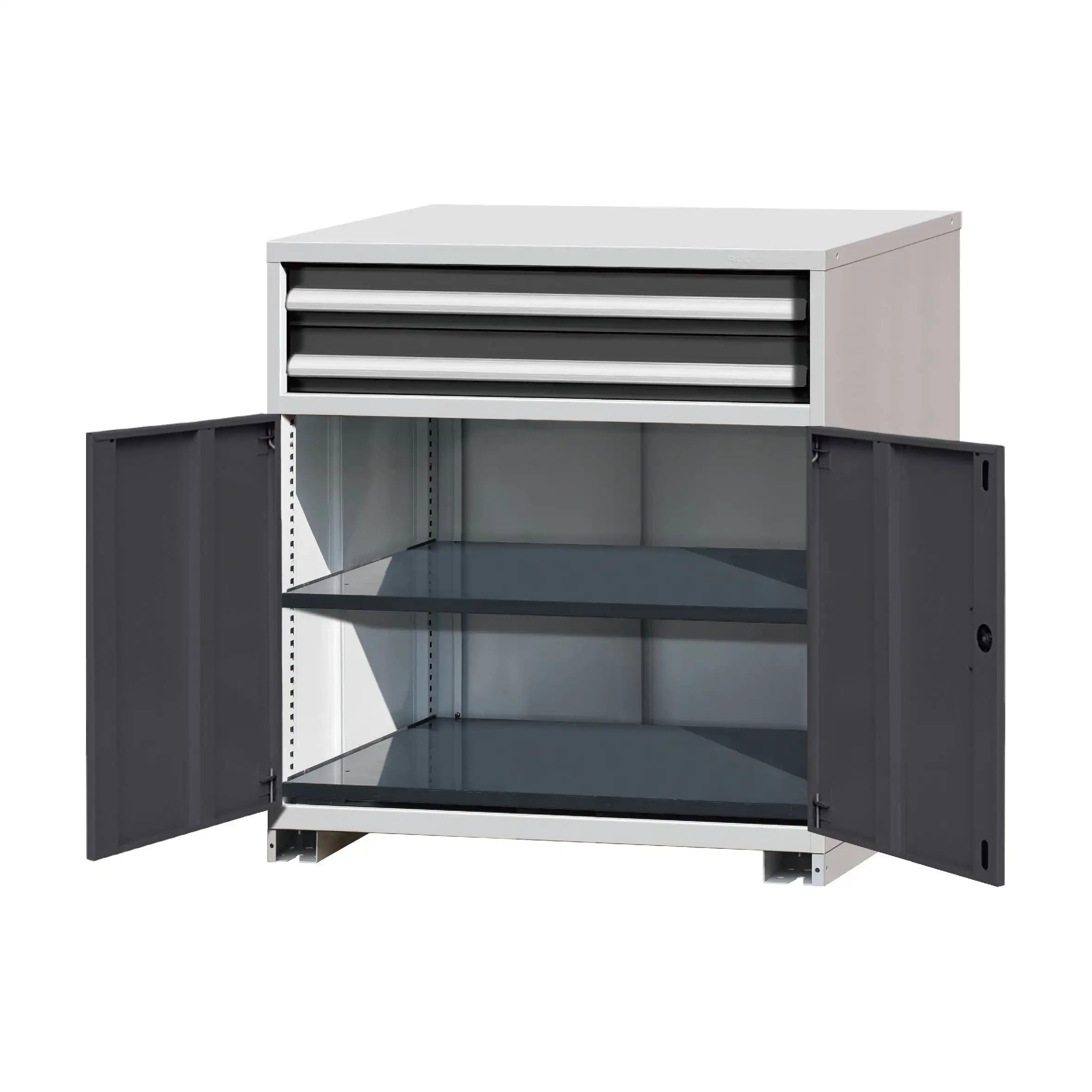 E101224 Modular Shelf Cabinet with 2 Drawers, 39.4''Wx23.6''Dx39.4''H 1