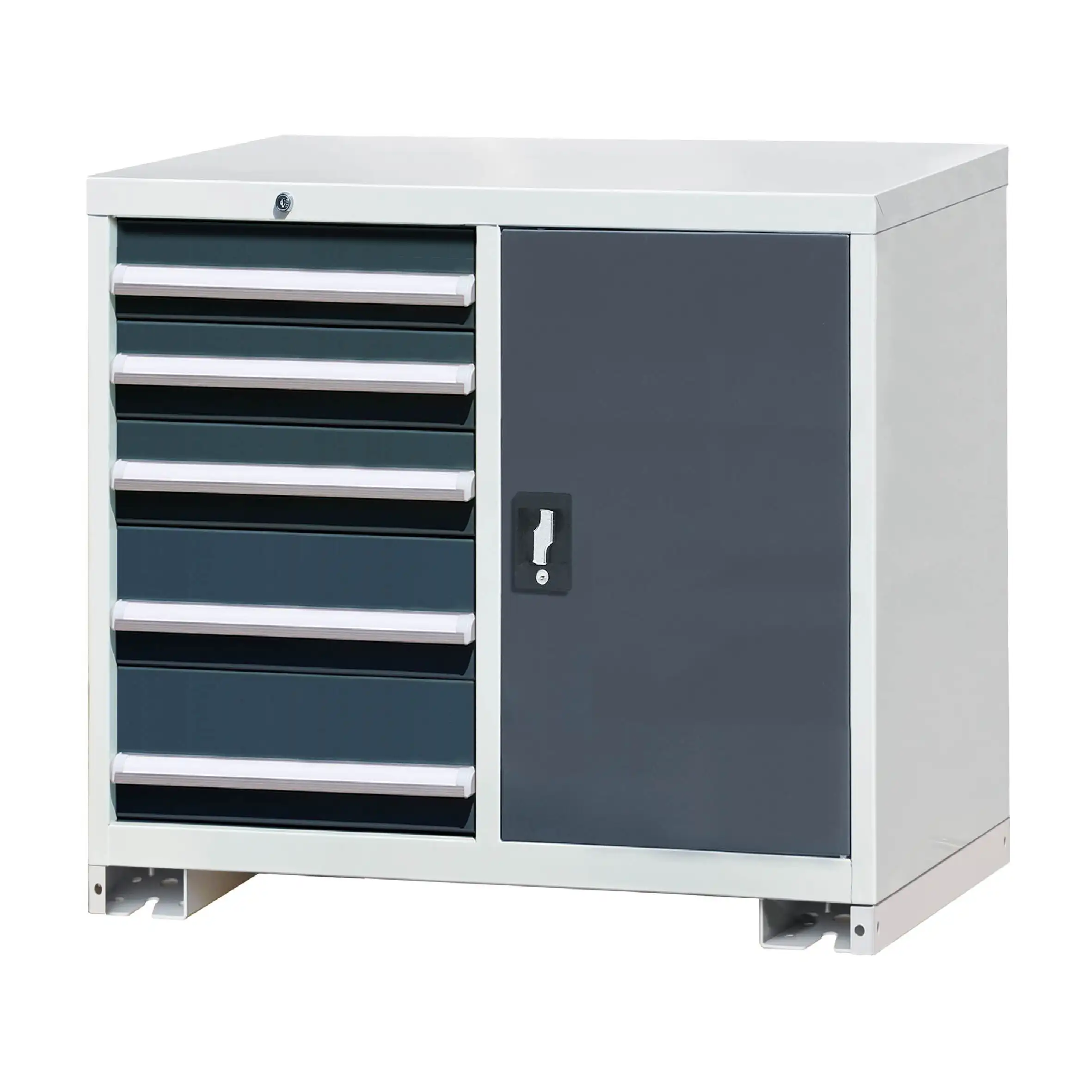 E101271-5 Modular Shelf Cabinet with 5 Drawers, 39.4''Wx23.6''Dx39.4''H 1