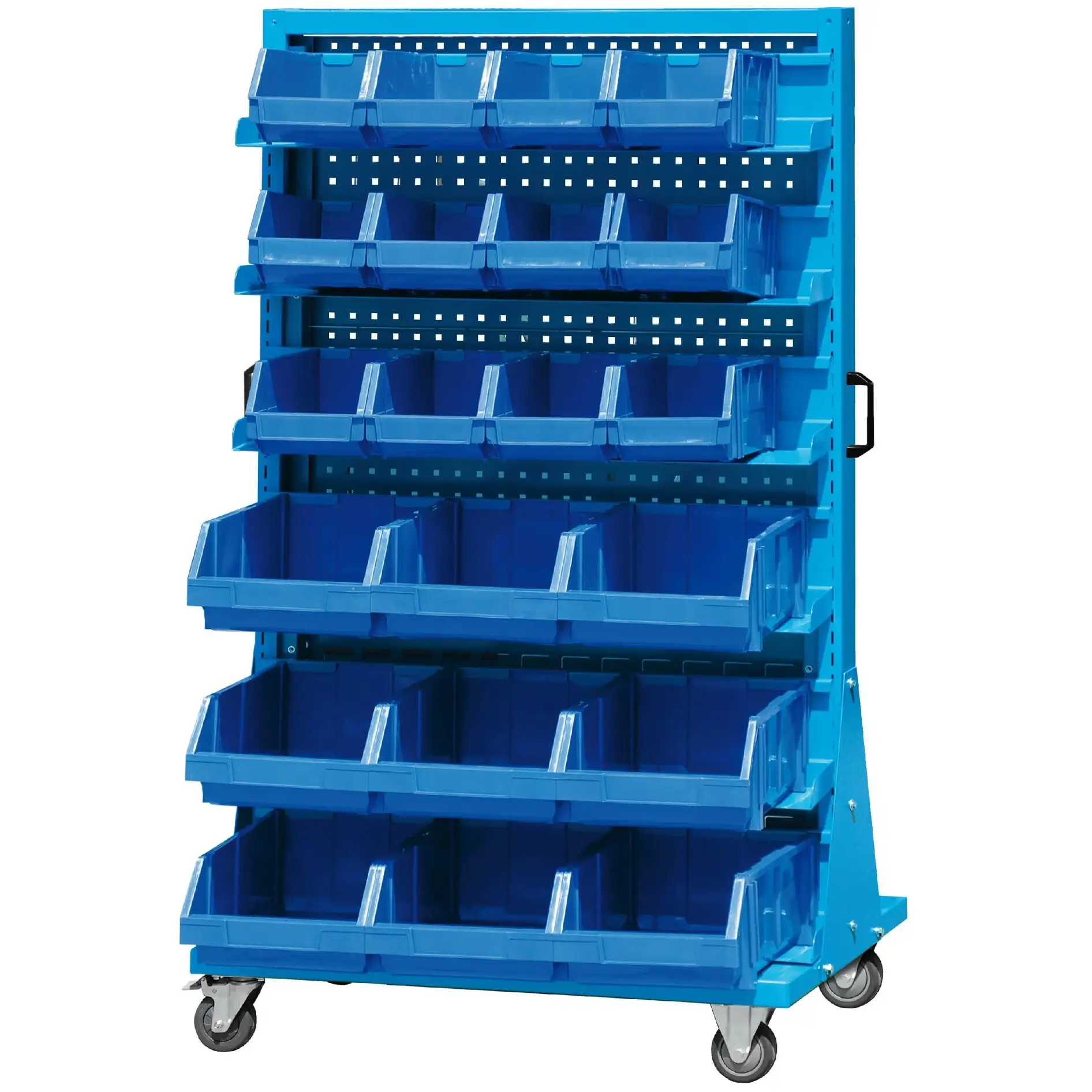 Mobile 6-Layers Bin Hanging Rack with Back Pegboard 1