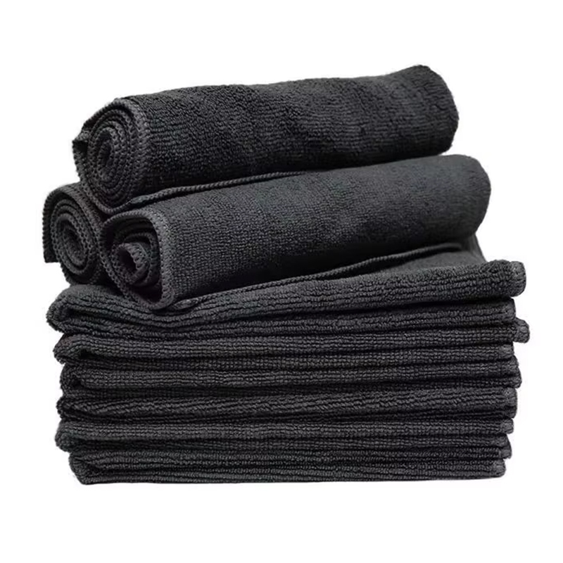 Microfiber Wholesale 12x12 Cleaning Cloth Pack of 12 Car Towel Black 6