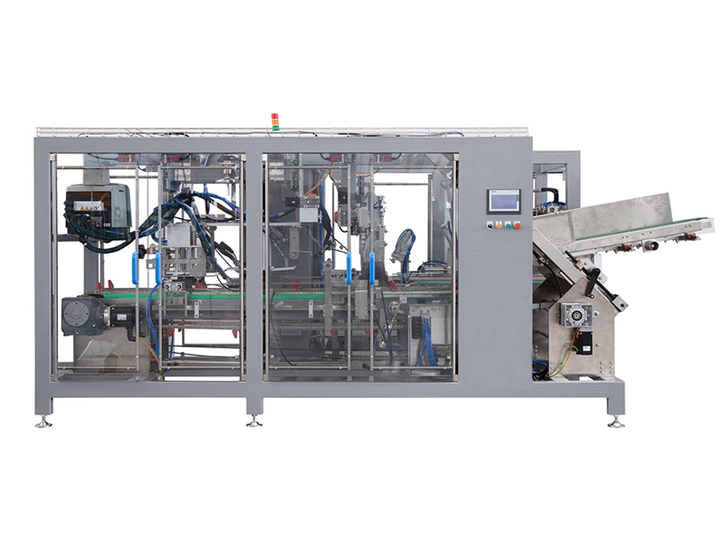 Side loading wrap-around case packer with servo control 1