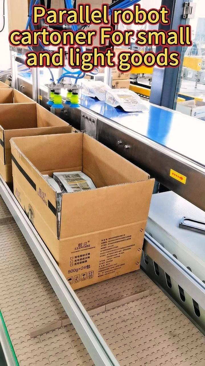 Parallel robot cartoner For small and light goods 1