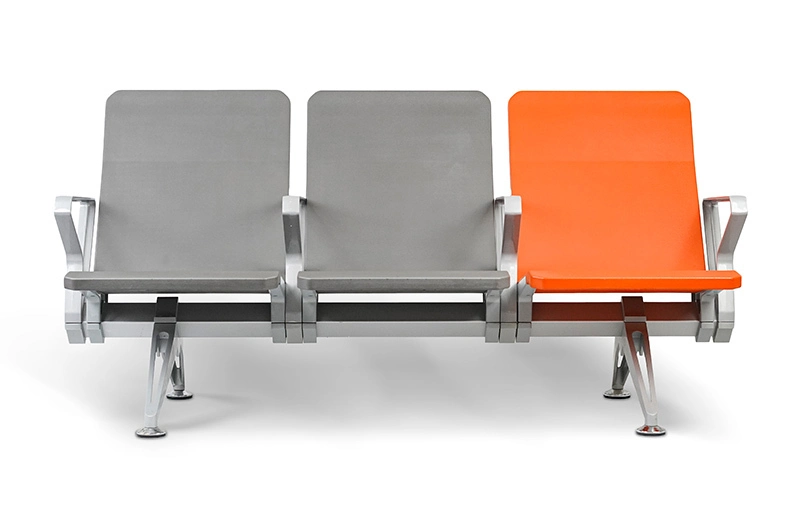 Back-to-Back PU Airport Chairs Ergonomic Aluminum Waiting Seats for Terminals LC119 Hewei 1