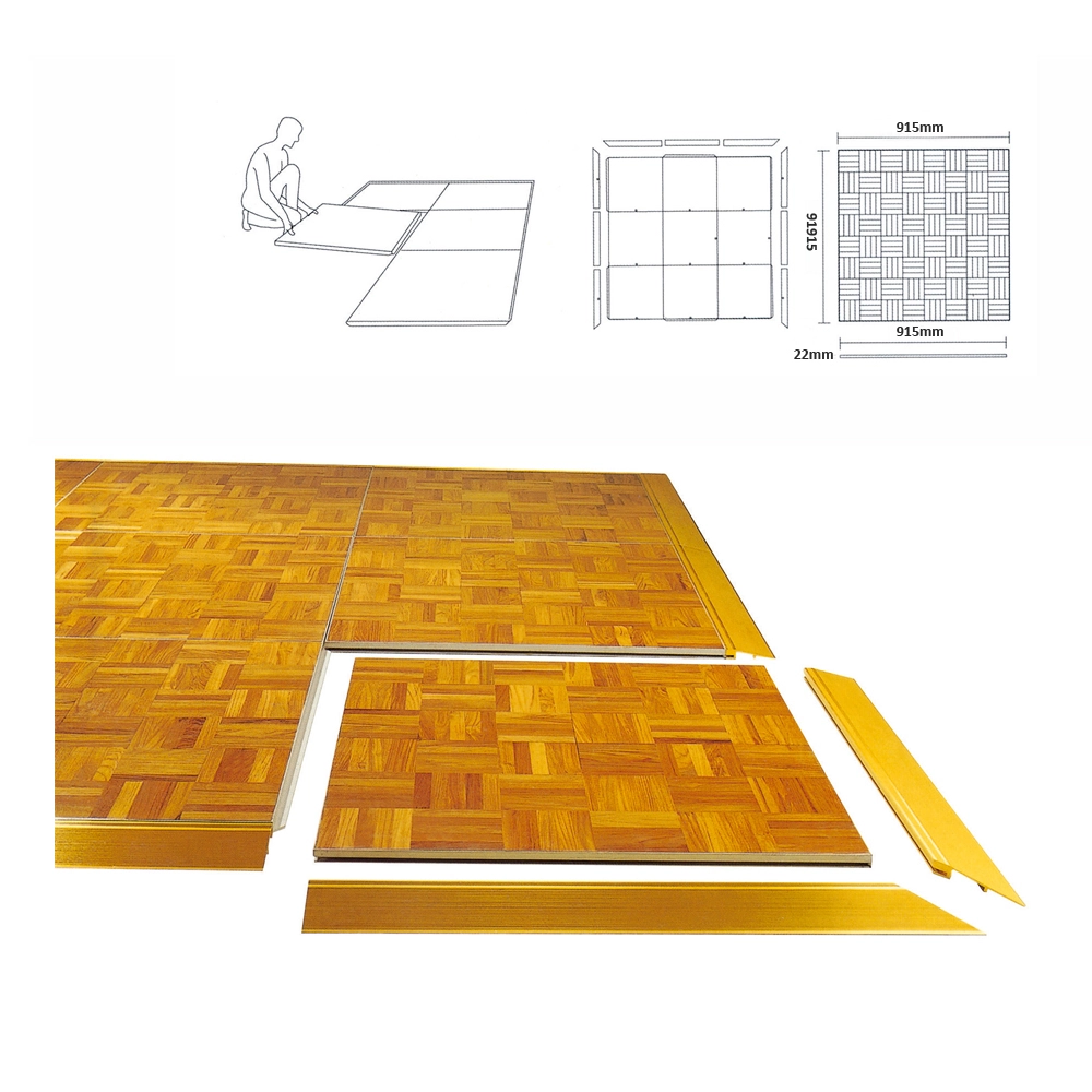 Teak HPL Aluminum Edge Dance Floor DS01 1