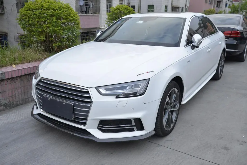 ML-XM282 Carbon Fiber Front Bumper Lip Splitters Spoiler for Audi A4 B9 S-Line S4 2017 2018 2019 Front Bumper Protector Apron Chin 1