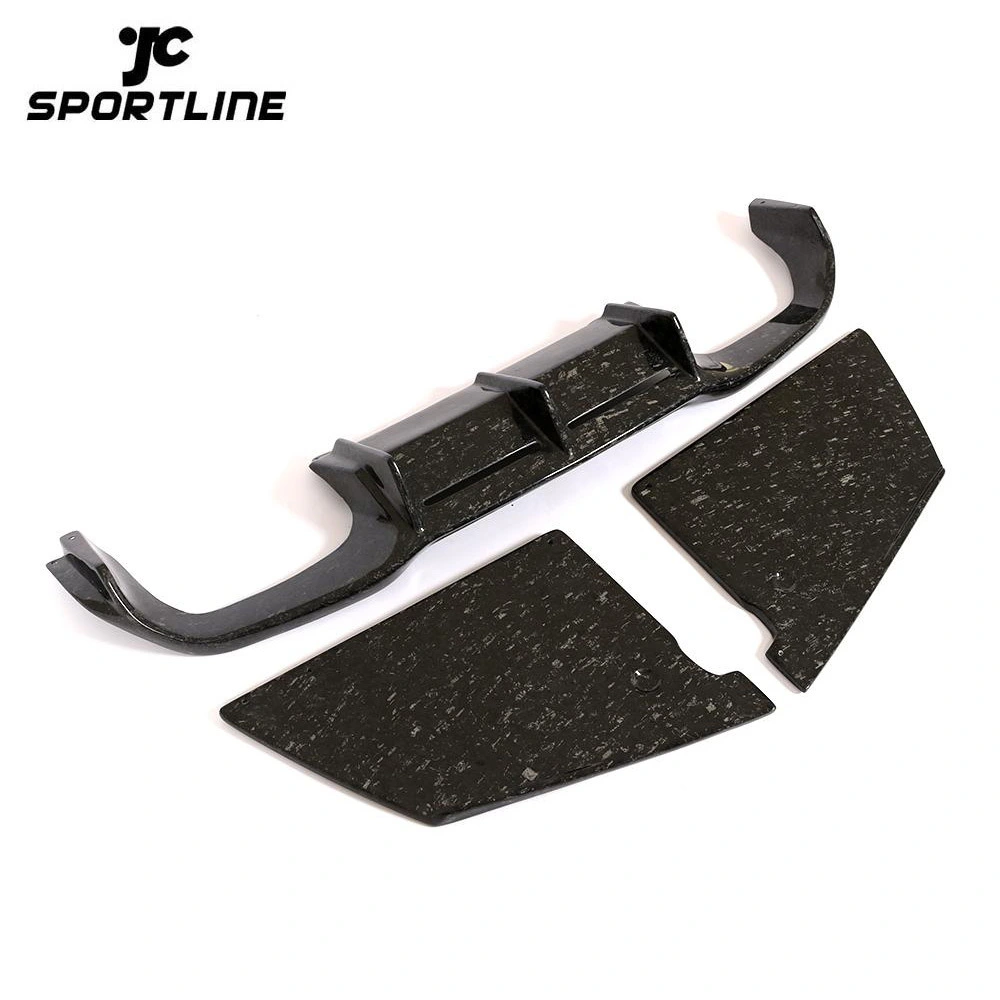 JC-BY020-DZW  Forged Composite Diffuser for BMW F87 M2 2016 2017 2018 3pcs Style Carbon Fiber Rear Bumper Lip Spoiler 1