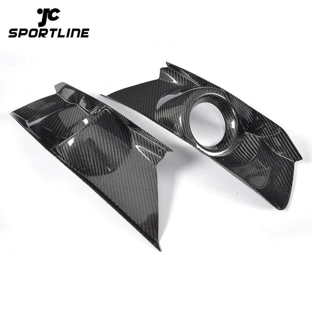JC-XP1022  Carbon Fiber Front Bumper Fog Lamp Light Cover for Ford Mustang 2015 UP 1
