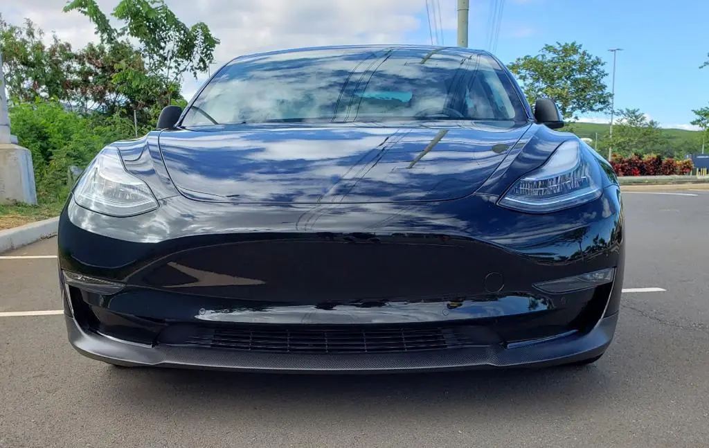 ML-HZJ003 Carbon Fiber Front Lip for Tesla Model 3 Sedan 4-Door 2016-2018 1