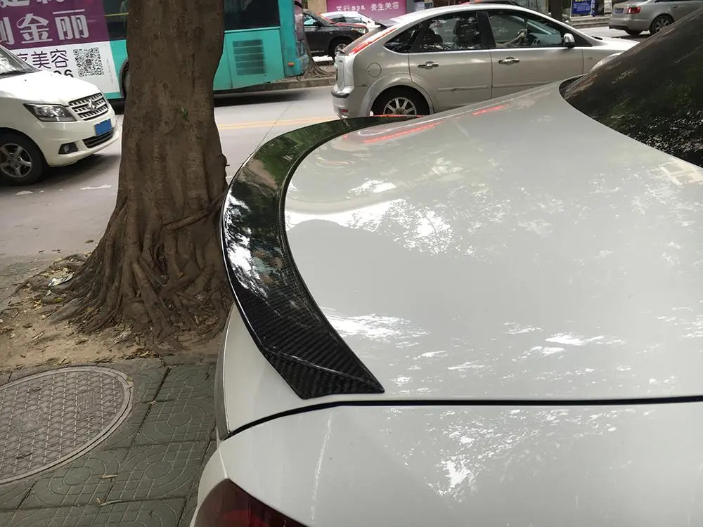 ML-XM056 Carbon Fiber Racing Rear Trunk Boot Lip Spoiler Duck Wing for Mercedes-Benz C-class W205 2014 - 2018 1