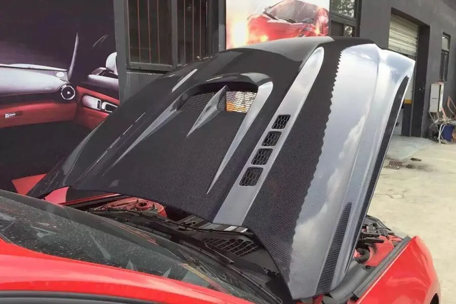 JC-XP951 Carbon Fiber Engine Hood Auto Bonnet for Ford Mustang Coupe Convertible 2-Door 2015 - 2017 1
