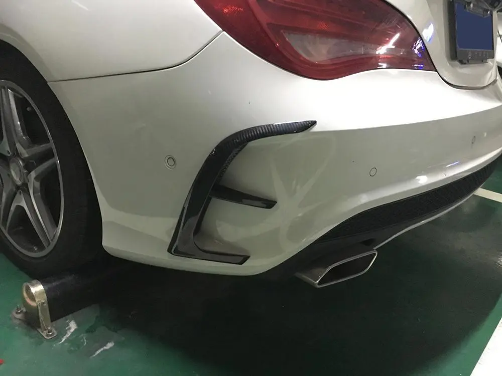 ML-XM077 Carbon Fiber Auto Rear Bumper Trim Vents Flics Car Styling for Benz CLA-class W117 CLA250 CLA260 CLA45 AMG 2014-2015 1