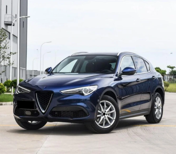 ML-XM409 V Shape Carbon Fiber Car Grill Frame Cover for Alfa Romeo Stelvio 2017 2018 2019 1