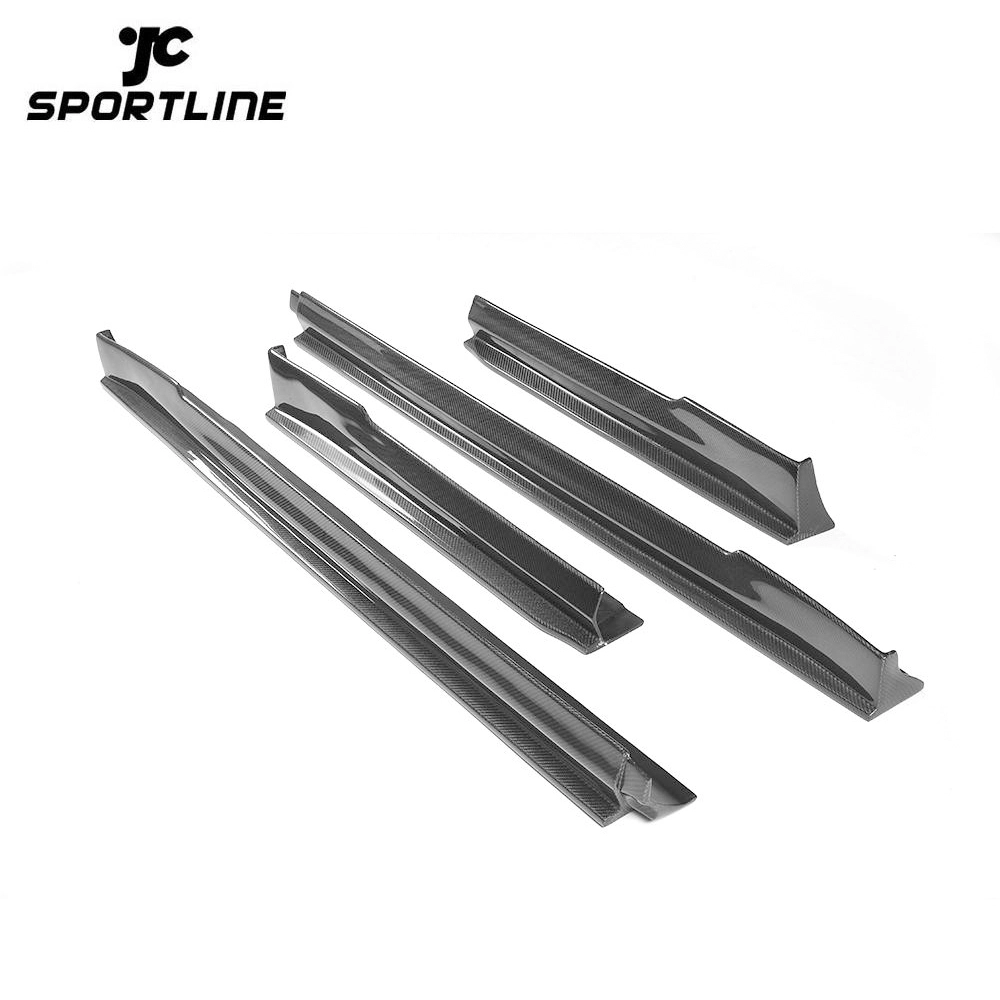 JC-HD199  Carbon Fiber Side Skirts Extensions for Tesla Model S 14-17 1