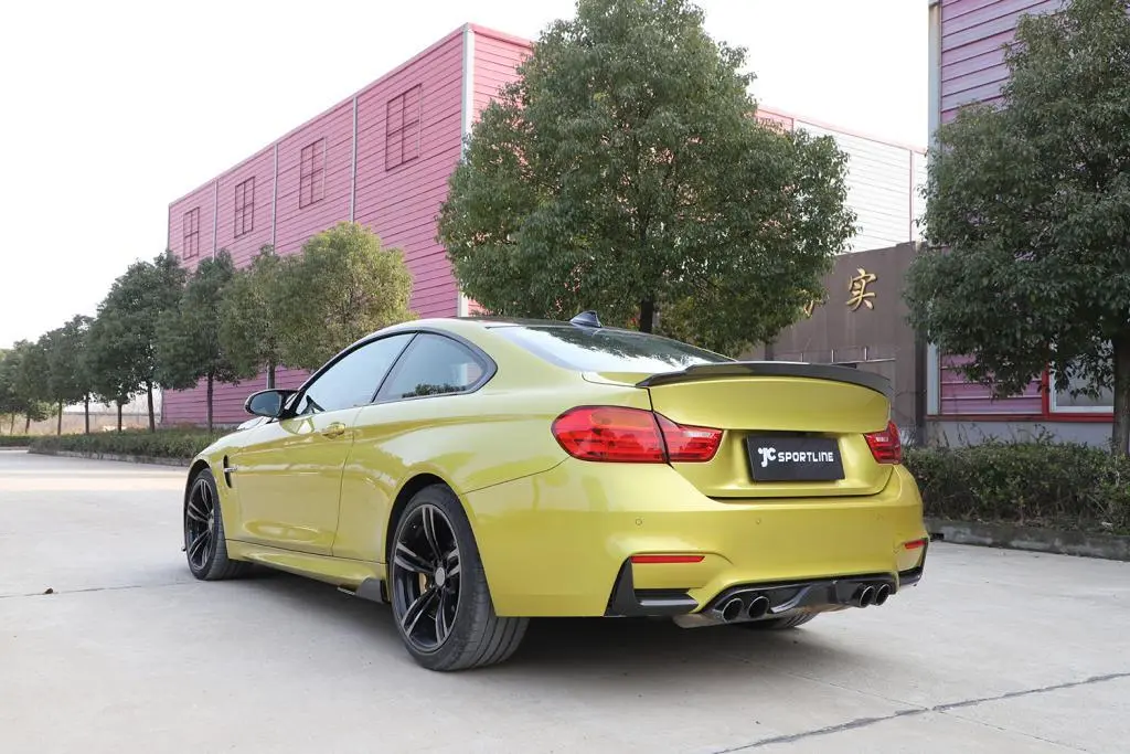 JC-L20150729 Carbon Fiber Rear Bumper Lip Diffuser for BMW F82 M4 F83 M4 F80 M3 Sedan 4-Door 2014-2017 Quad Exhaust Dual Outlet 1